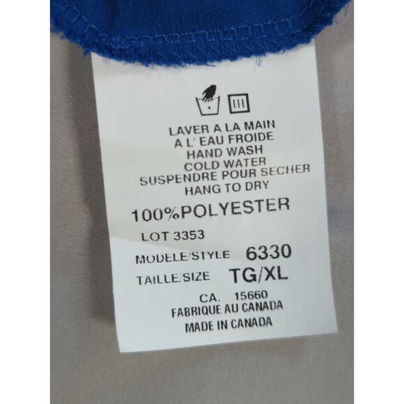 VTG Bali Corp Blue Black Trim Blouse 100% Polyester Made In Canada XL - Picture 4 of 11